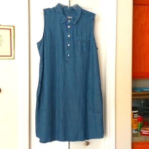 J. Jill Sleeveless Denim Dress Size LARGE